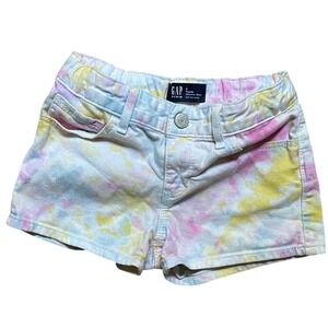 Gap Denim Shortie Shorts Girls Size 8 Multicolor Tie Dye Excellent Condition